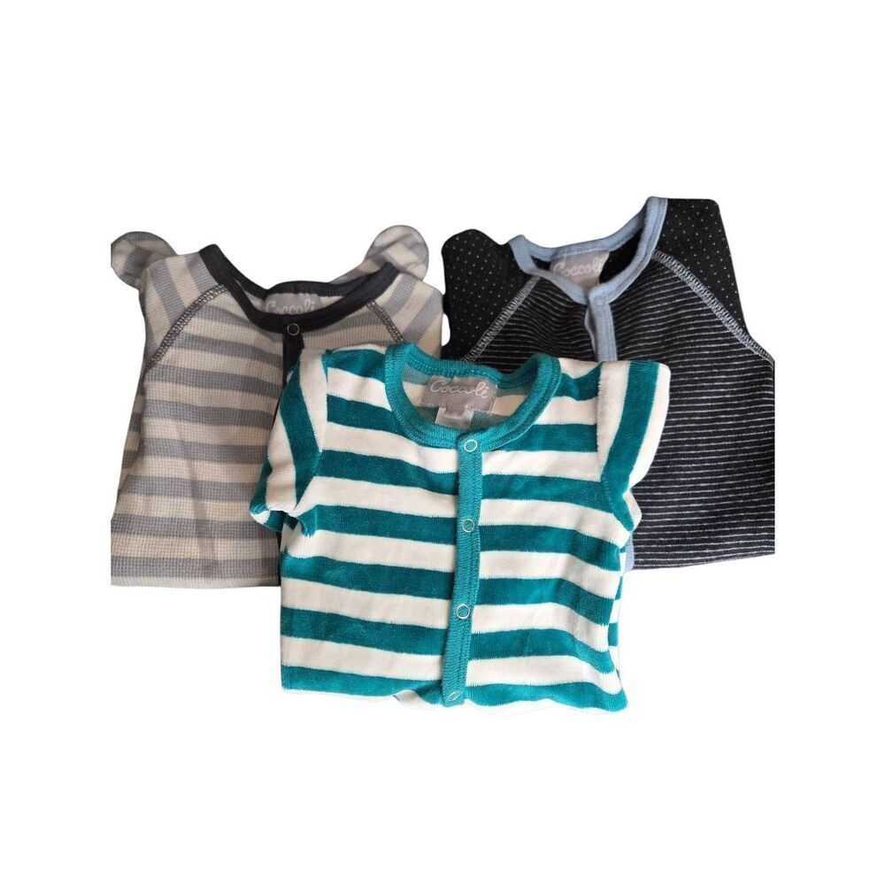 Coccoli Lot of 3 Sleepers One Piece Zip Size Newborn to 1 Month
